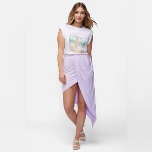 Wildfox Halle Lilac Asymmetrical Skirt. Size S
